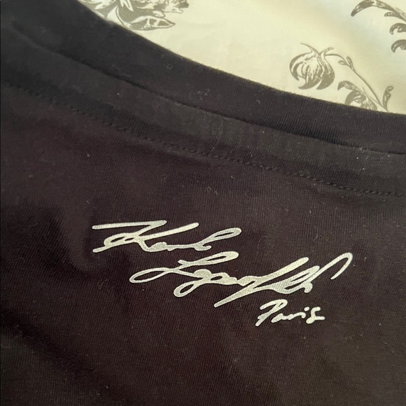 Karl Lagerfeld Black Graphic Tee with Iconic Design small - Picture 4 of 5